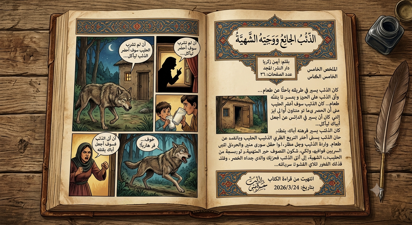 الذئب الجائع ووجبته الشهية
